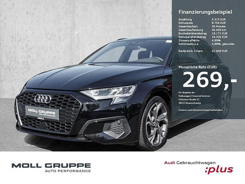 Schwarz Gebraucht 2021 Audi A3 Sportback e-tron Ambiente Limousine | 21.640 € (Guter Preis) - Bild 1/3