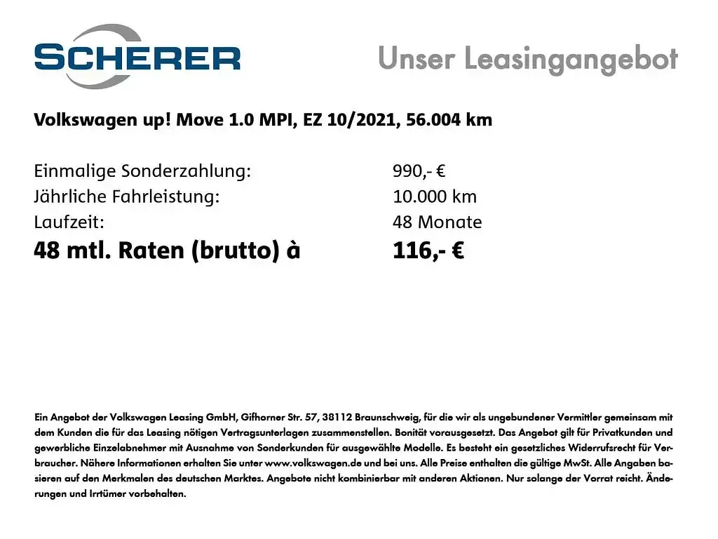 Second-hand VW up! Move 65 CP (47 kW) 2021 Alb Hatchback