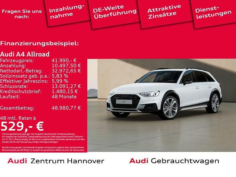 Gletscherweiß metallic Gebraucht 2024 Audi A4 Allroad Ambiente Kombi | 41.990 € (Fairer Preis) - Bild 1/4