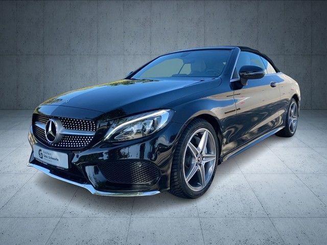 Schwarz Gebraucht 2018 Mercedes C180 AMG line Cabrio | 26.900 € (Guter Preis) - Bild 1/4
