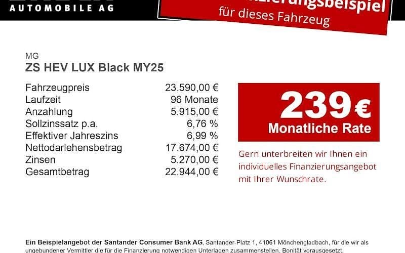 Gebraucht MG ZS 197 PS (144 kW) 2025 Schwarz Limousine