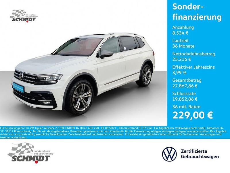 Weiß Gebraucht 2021 VW Tiguan Allspace United SUV | 33.750 € (Guter Preis) - Bild 1/4