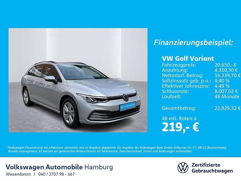 Reflexsilber metallic (metallic) Gebraucht 2021 VW Golf VIII Kombi | 20.650 € (Fairer Preis) - Bild 1/4