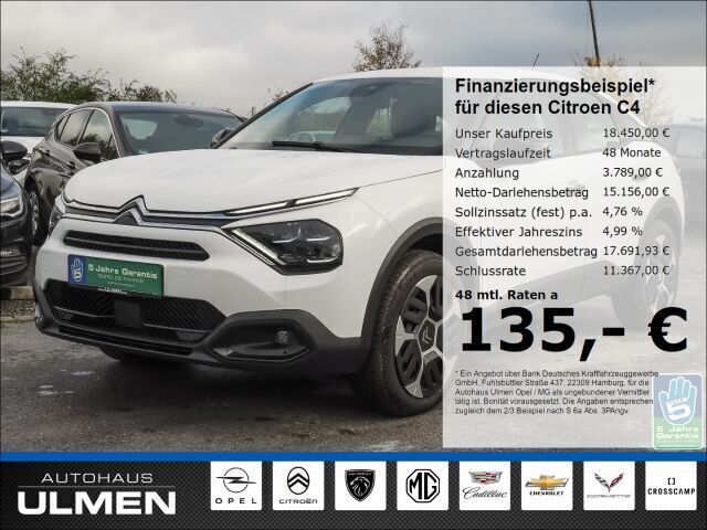 Weiss Gebraucht 2023 Citroën C4 Feel Limousine | 18.450 € (Guter Preis) - Bild 1/4