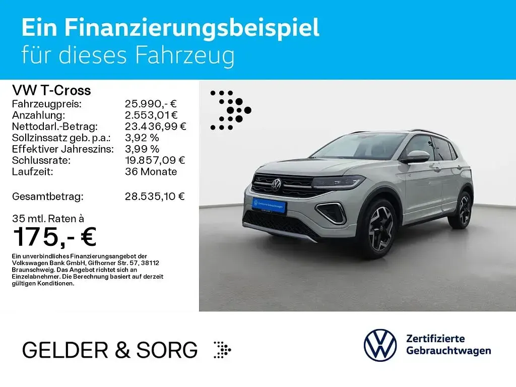 Gebraucht VW T-Cross R-line 116 PS (85 kW) 2025 Grau SUV