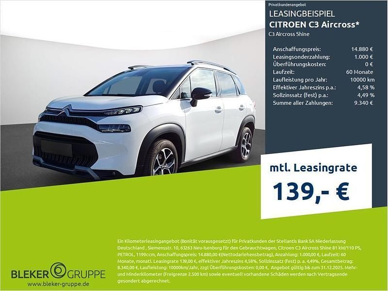 Weiß Gebraucht 2023 Citroën C3 Aircross Shine SUV | 14.880 € (Guter Preis) - Bild 1/3
