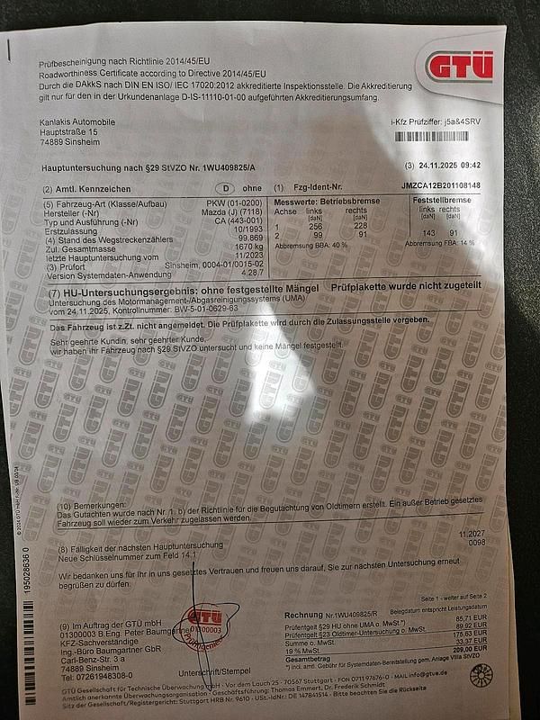 Gebraucht Mazda Xedos 144 PS (105 kW) 1993 Grau Limousine