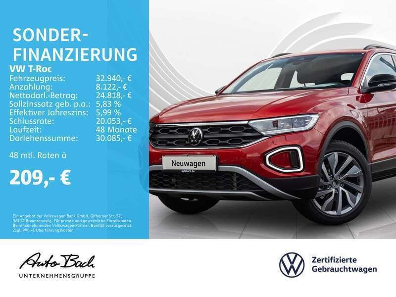 Rot (kings red metallic) Gebraucht 2024 VW T-Roc Goal SUV | 32.940 € (Fairer Preis) - Bild 1/4