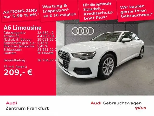 Gebraucht Audi A6 Premium 265 PS (194 kW) 2023 Gletscherweiß metallic Limousine