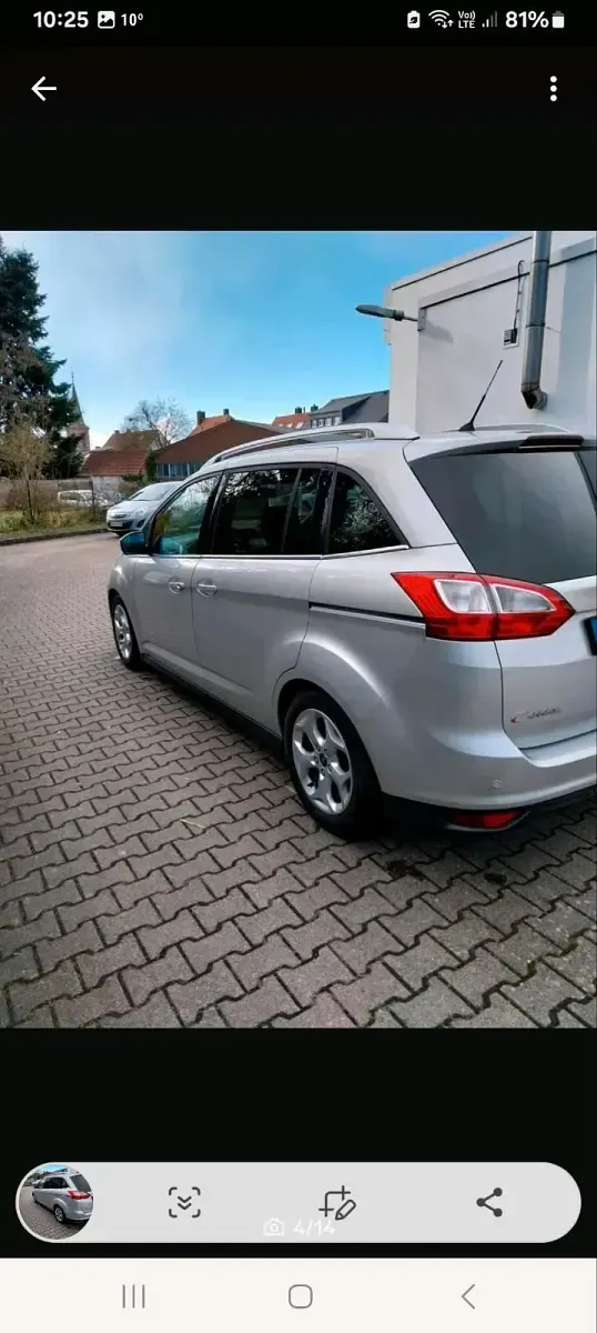 Gebraucht Ford Grand C-Max 109 PS (80 kW) 2011 Silber Van / Kleinbus