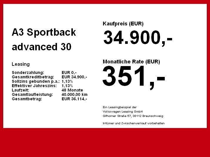 Gebraucht Audi A3 Advanced Plus 116 PS (85 kW) 2025 Weiß Limousine