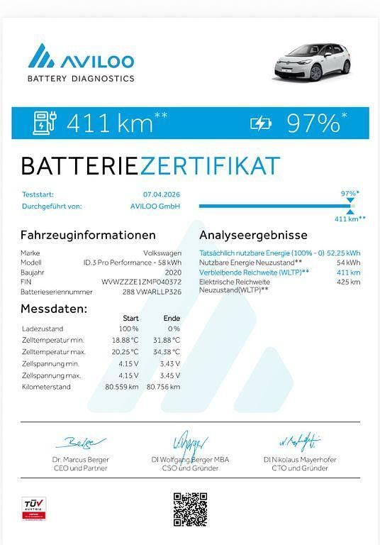 Gebraucht VW ID.3 Pro 150 kW (204 PS) 2021 Weiß Kleinwagen