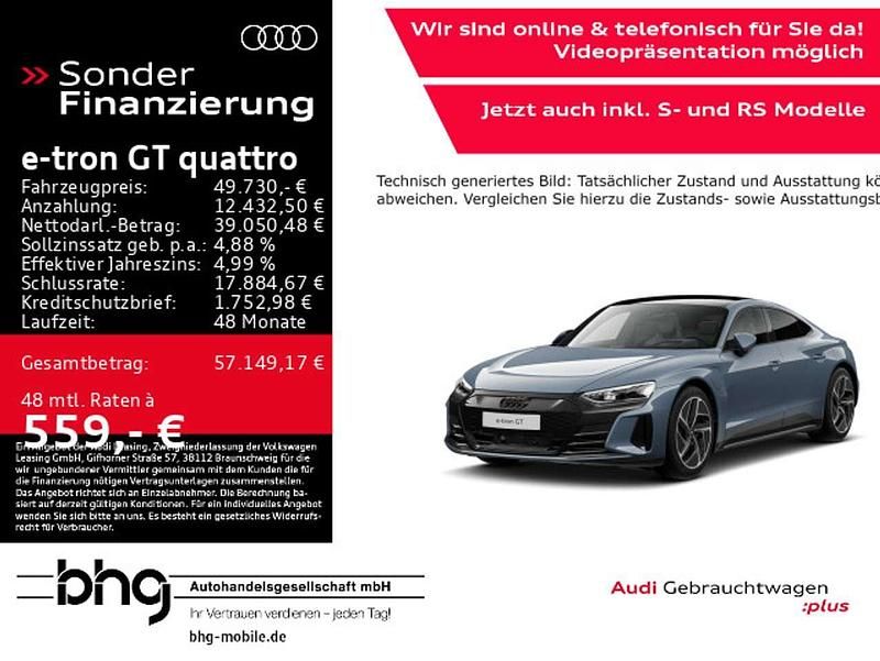 Kemoragrau metallic Gebraucht 2021 Audi e-tron GT quattro Ambiente Limousine | 49.730 € (Guter Preis) - Bild 1/4