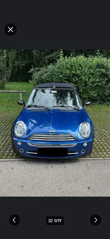 Käytetty Mini Cooper Cabriolet 116 HP (85 kW) 2007 Sininen Avoauto
