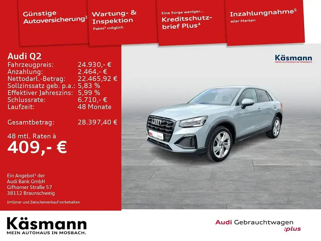 Gebraucht Audi Q2 Ambiente 150 PS (110 kW) 2021 Pfeilgrau perleffekt (metallic) SUV