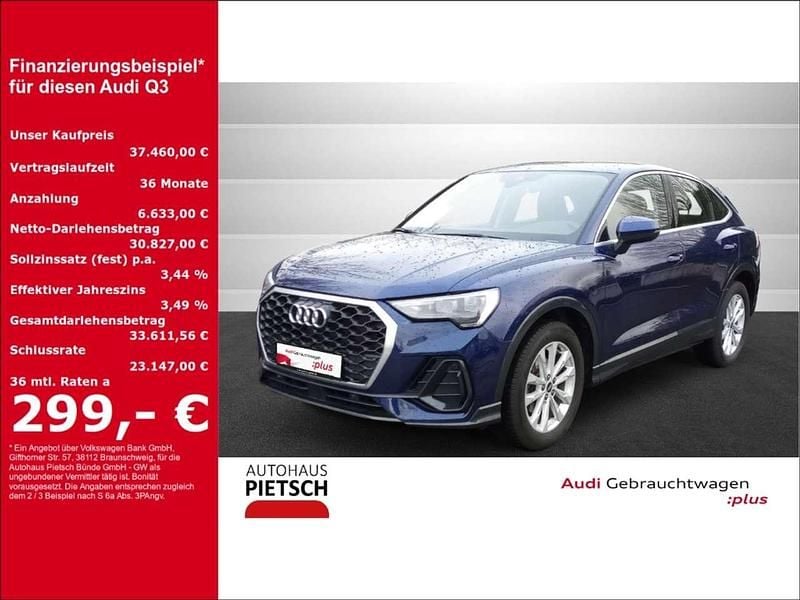 Blau Gebraucht 2023 Audi Q3 Sportback Basis SUV | 37.460 € (Guter Preis) - Bild 1/4