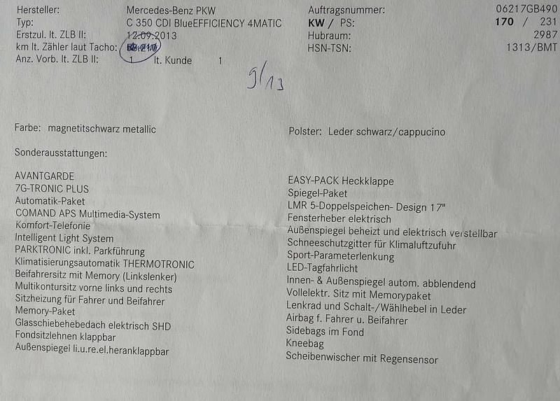 Gebraucht Mercedes C350 Avantgarde 231 PS (169 kW) 2013 Kombi