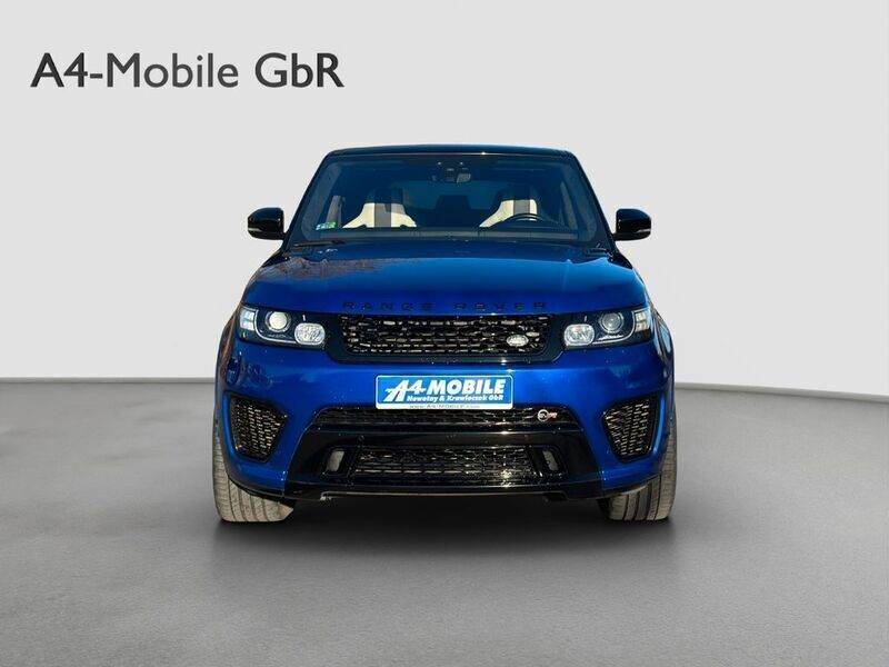 Blau Gebraucht 2018 Land Rover Range Rover Sport SVR SUV | 47.999 € - Bild 1/4