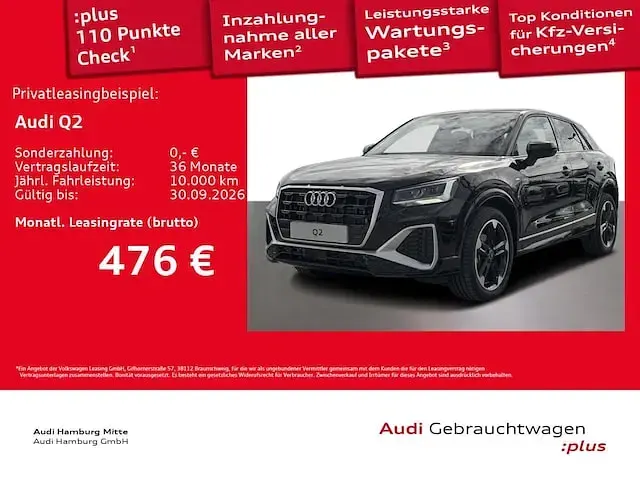 Gebraucht Audi Q2 S-Line 150 PS (110 kW) 2026 Mythosschwarz metallic SUV