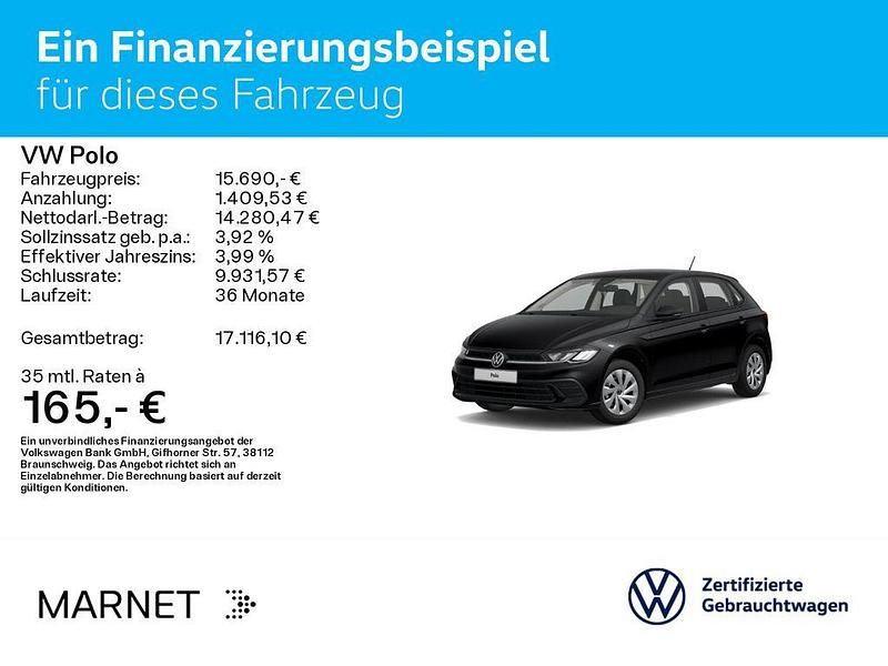 Gebraucht VW Polo Life 95 PS (69 kW) 2022 Schwarz Kleinwagen