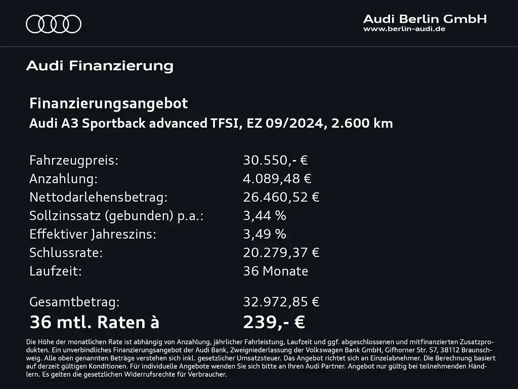 Brugt Audi A3 Advanced Plus 150 HK (110 kW) 2024 Blå Stationcar