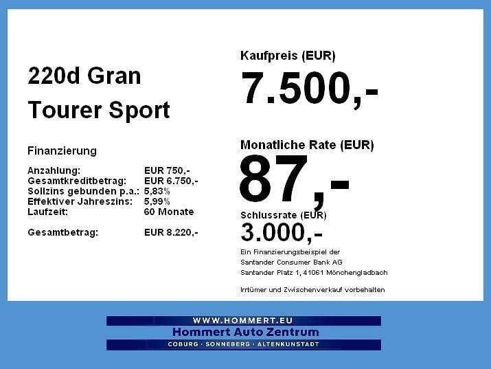 Gebraucht BMW 220 Gran Tourer Sport Line 190 PS (139 kW) 2015 Schwarz Van / Kleinbus