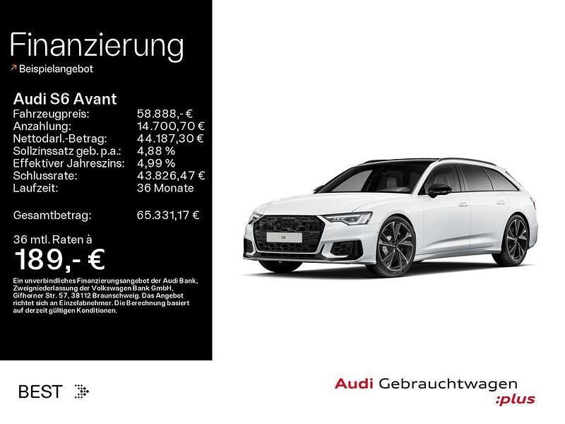 Gletscherweiß metallic (metallic) Gebraucht 2024 Audi S6 Sport Kombi | 58.888 € (Fairer Preis) - Bild 1/4