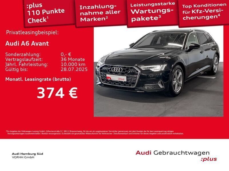 0e mythosschwarz metallic Gebraucht 2024 Audi A6 Advanced Kombi | 49.110 € - Bild 1/3