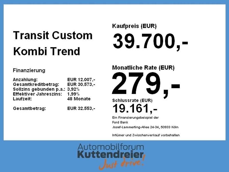 Neu Ford Transit Custom Trend 136 PS (100 kW) 2026 Frost weiß Kombi