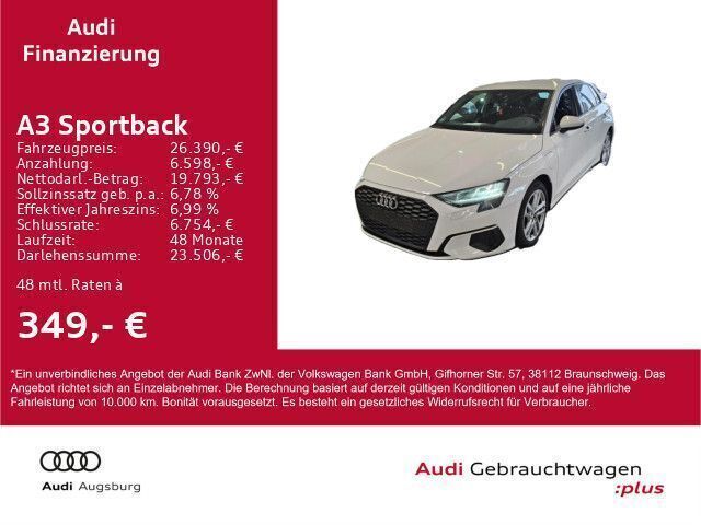 Weiß Gebraucht 2022 Audi A3 Sportback e-tron Performance Limousine | 26.390 € (Etwas zu teuer) - Bild 1/4