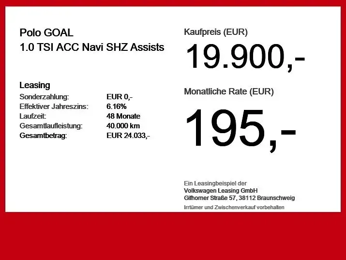 Gebraucht VW Polo Goal 95 PS (69 kW) 2025 Rot Kleinwagen