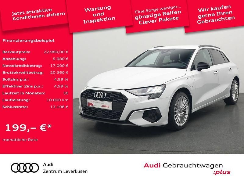 Gletscherweiß metallic Gebraucht 2022 Audi A3 Sportback e-tron Advanced Limousine | 22.980 € (Guter Preis) - Bild 1/4