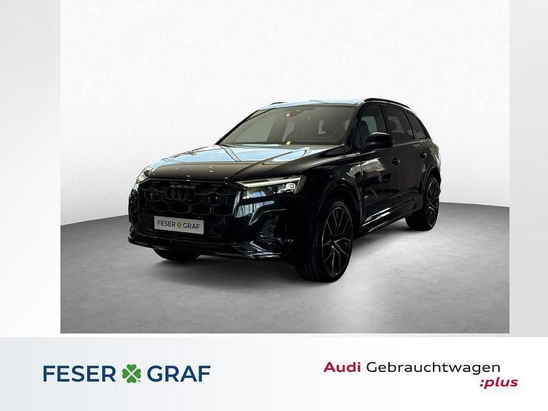 Mythosschwarz metallic Gebraucht 2024 Audi Q7 S-Line SUV | 81.690 € (Teuer) - Bild 1/4