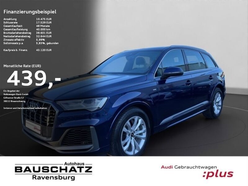 Navarrablau metallic Gebraucht 2021 Audi Q7 S-Line SUV | 45.710 € (Guter Preis) - Bild 1/4