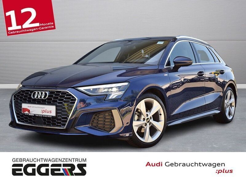 Blau Gebraucht 2024 Audi A3 Sportback S-Line Limousine | 39.880 € (Etwas zu teuer) - Bild 1/4