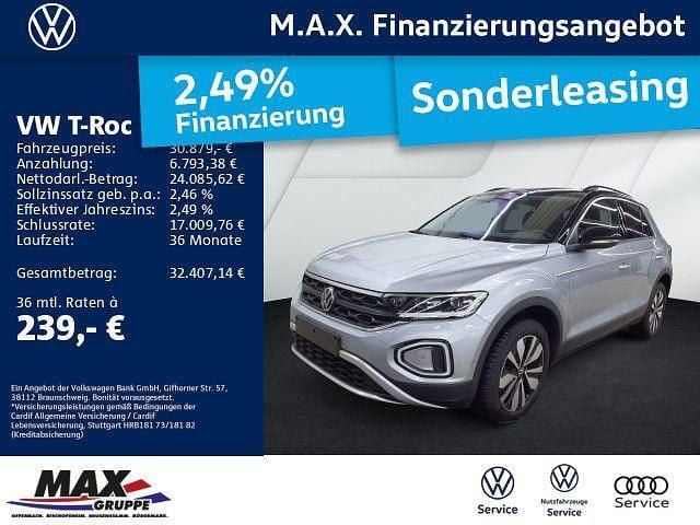 Pyritsilber metallic schwarz Gebraucht 2025 VW T-Roc Goal SUV | 30.879 € (Superpreis) - Bild 1/3