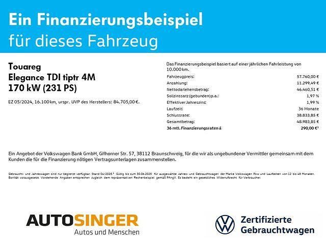Gebraucht VW Touareg Elegance 231 PS (169 kW) 2024 Grenadillschwarz metallic SUV
