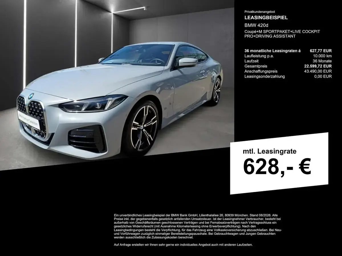 Gebraucht BMW 420 Coupé M Sport 190 PS (139 kW) 2025 Brooklyn grau metallic Coupé
