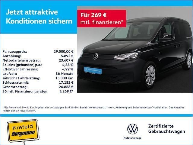 Schwarz / deep black Gebraucht 2024 VW Caddy Basis Van / Kleinbus | 29.500 € (Fairer Preis) - Bild 1/3