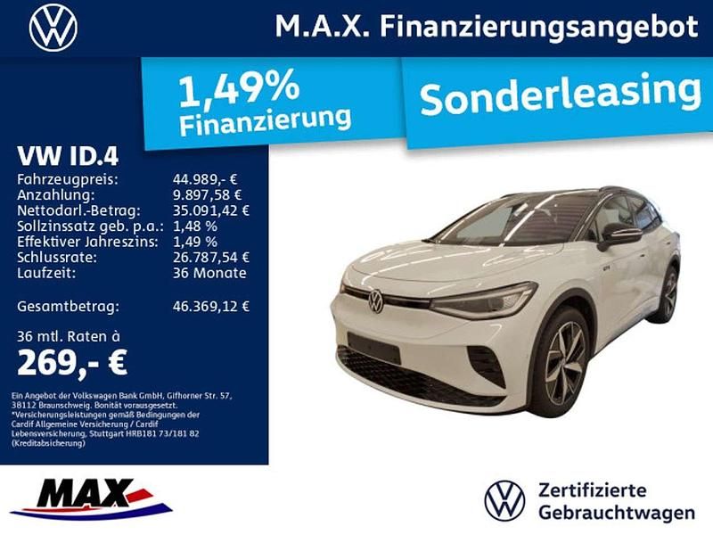 Gletscherweiß metallic schwarz Gebraucht 2025 VW ID.4 GTX SUV | 44.989 € (Fairer Preis) - Bild 1/3