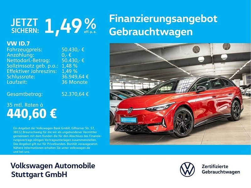 Kings red metallic/schwarz Gebraucht 2024 VW ID.7 GTX Limousine | 50.430 € (Teuer) - Bild 1/4