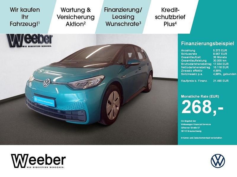 Makenatürkis (metallic) Gebraucht 2022 VW ID.3 Pro Performance Kleinwagen | 21.490 € (Superpreis) - Bild 1/4