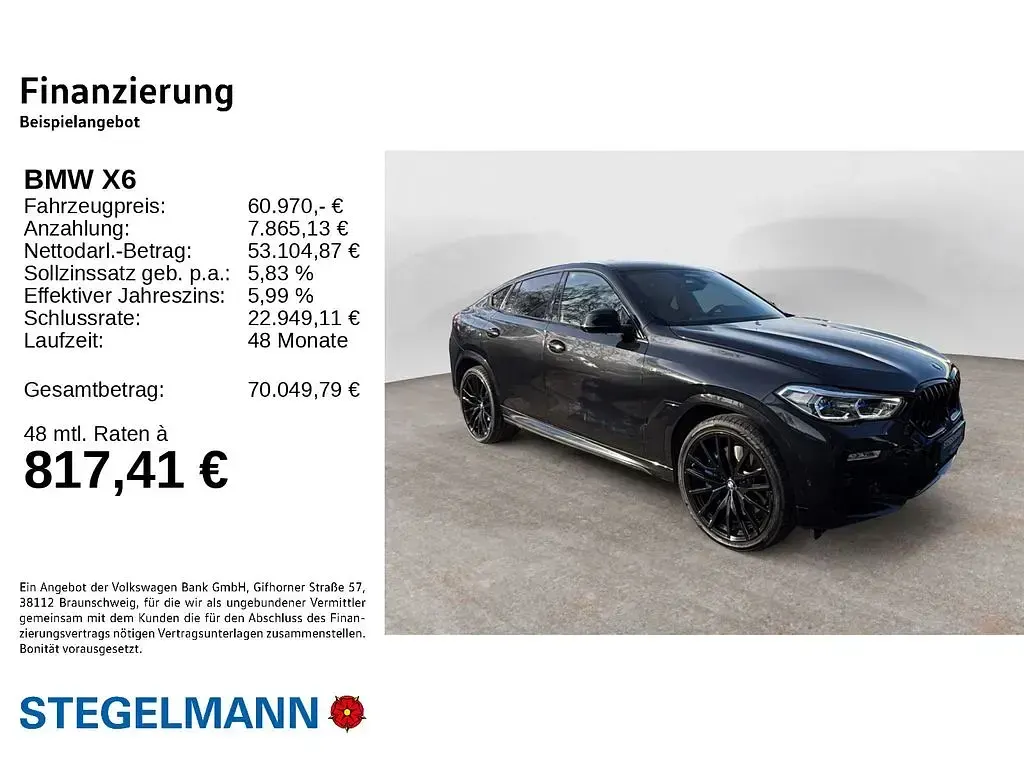 Gebraucht BMW X6 M50 Shadowline 530 PS (389 kW) 2021 Black sapphire metallic SUV