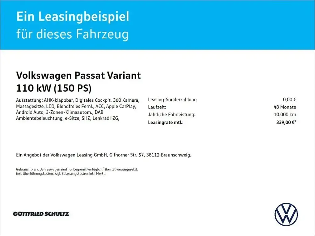 Gebraucht VW Passat Business 150 PS (110 kW) 2025 Weiss Kombi
