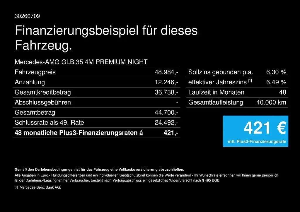 Gebraucht Mercedes GLB35 Premium 306 PS (225 kW) 2025 Schwarz SUV