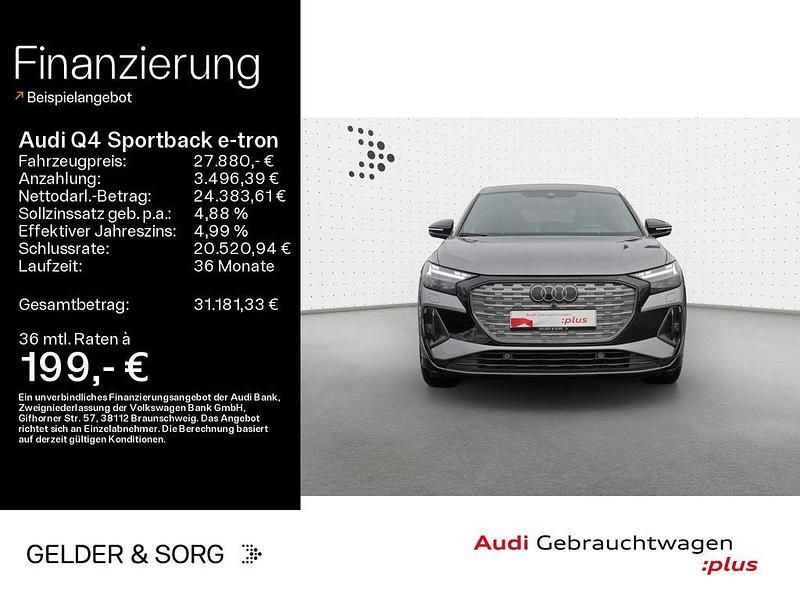 Taifungrau metallic Gebraucht 2021 Audi Q4 Sportback e-tron Ambiente SUV | 27.880 € (Superpreis) - Bild 1/4