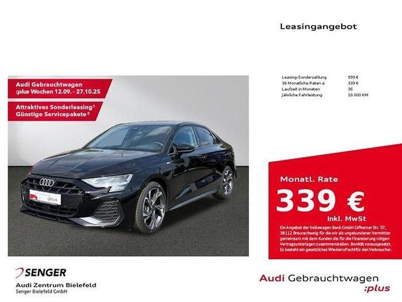 Mythosschwarz metallic Gebraucht 2025 Audi A3 S-Line Limousine | 36.480 € (Guter Preis) - Bild 1/2