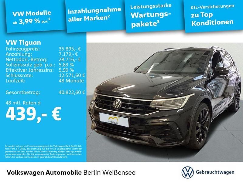 2t deep black perleffekt Gebraucht 2023 VW Tiguan R-line SUV | 35.895 € (Fairer Preis) - Bild 1/4