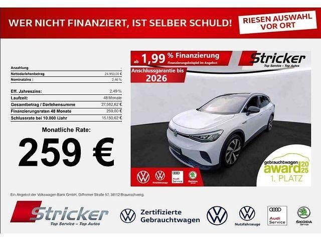 Gletscherweiß metallic/schwarz (metallic) Gebraucht 2020 VW ID.4 Edition SUV | 24.947 € (Guter Preis) - Bild 1/3