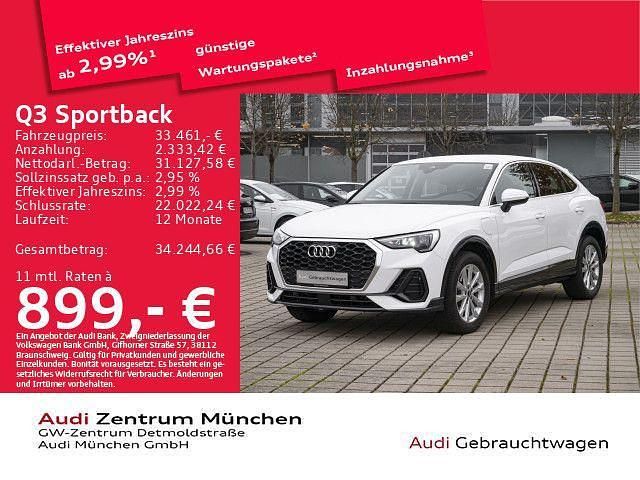 Weiss Gebraucht 2022 Audi Q3 Sportback Performance SUV | 33.461 € (Fairer Preis) - Bild 1/2